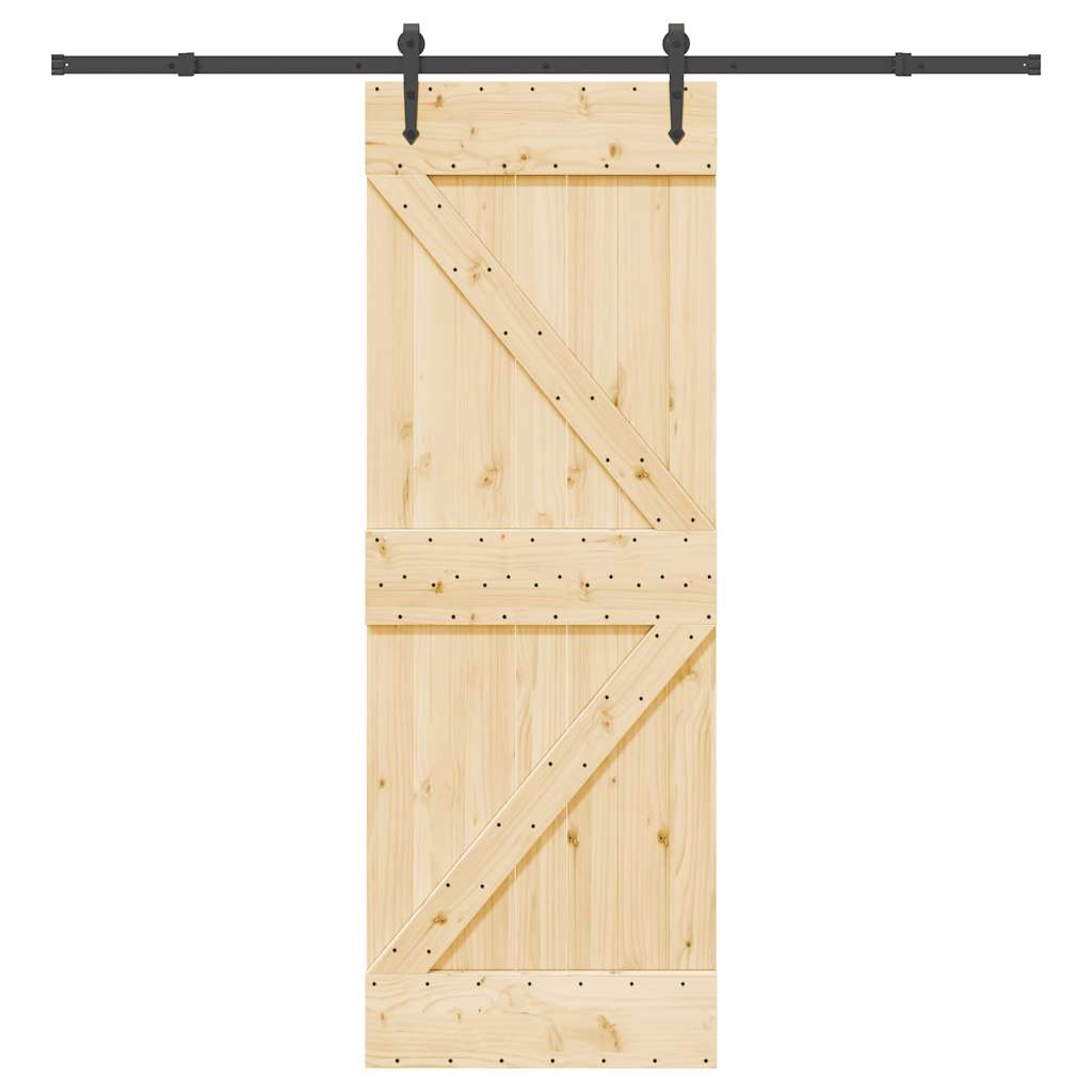 Vetonek Puerta corredera con herrajes madera maciza de pino 70x210 cm