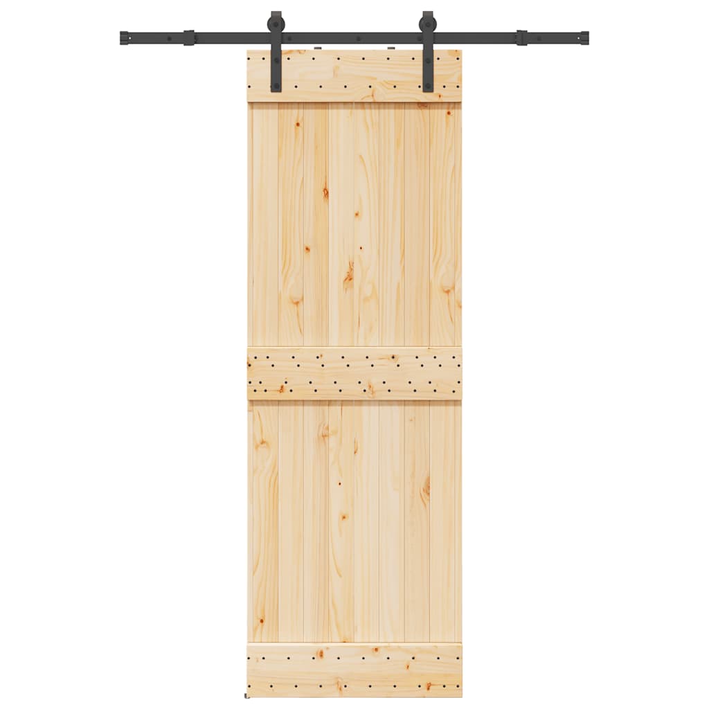 Vetonek Puerta corredera con herrajes madera maciza de pino 70x210 cm