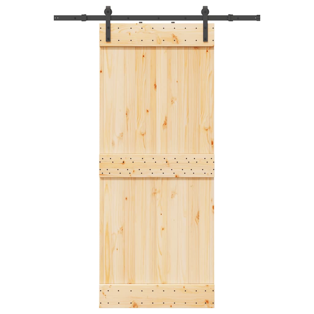 Vetonek Puerta corredera con herrajes madera maciza de pino 85x210 cm