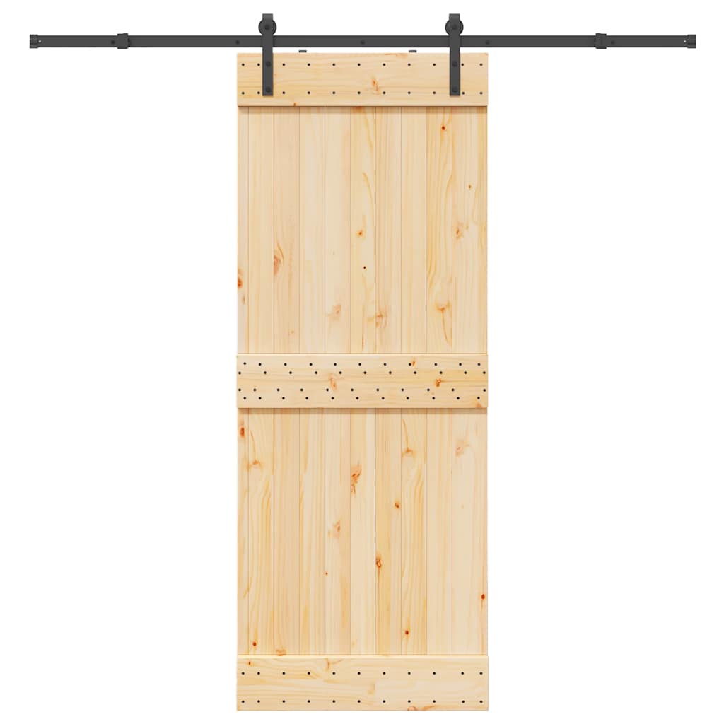 Vetonek Puerta corredera con herrajes madera maciza de pino 80x210 cm