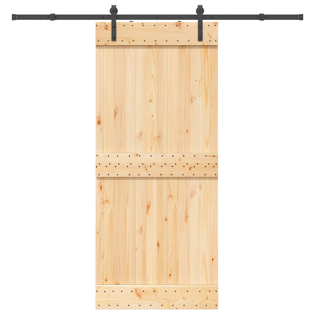 Vetonek Puerta corredera con herrajes madera maciza de pino 90x210 cm