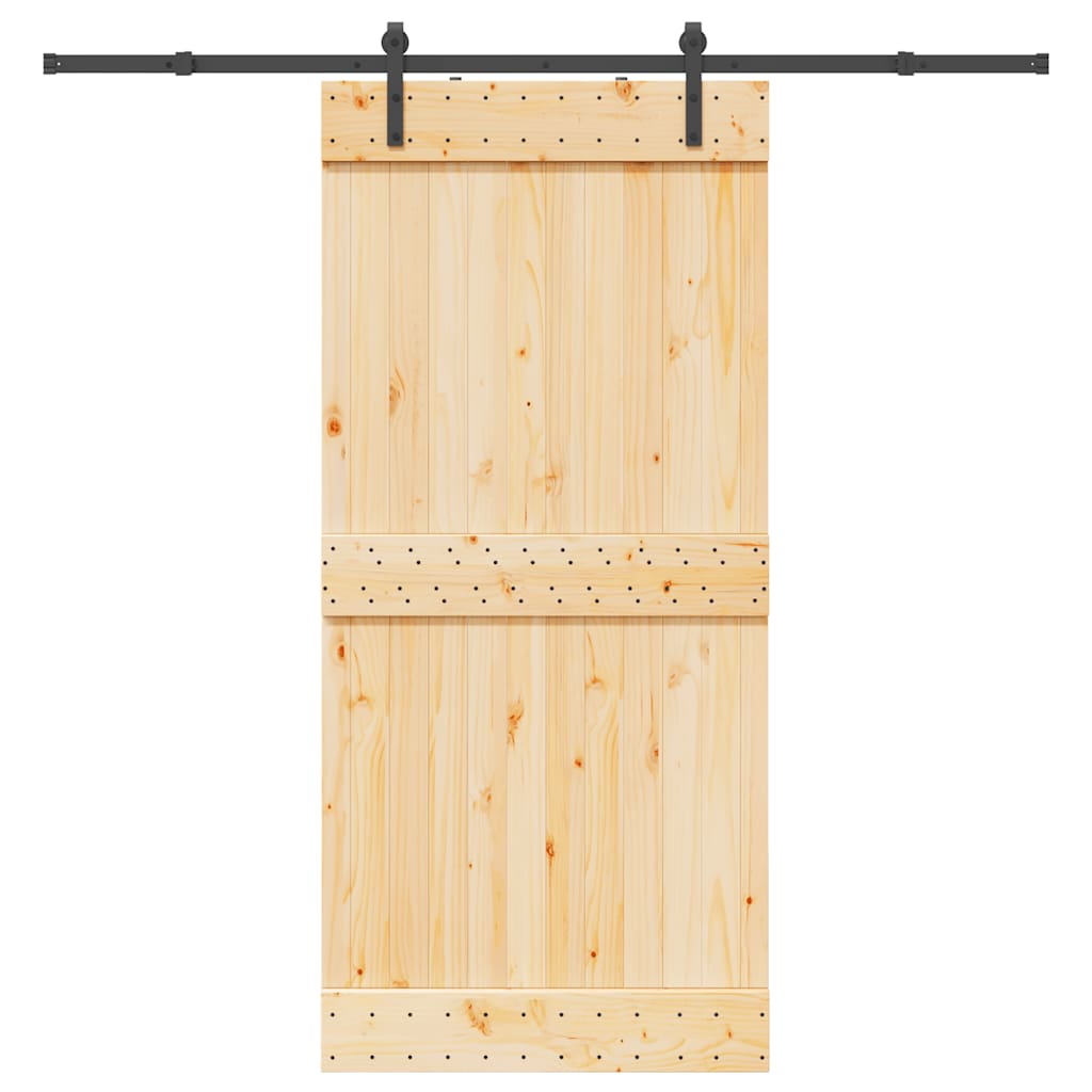 Vetonek Puerta corredera con herrajes madera maciza de pino 95x210 cm