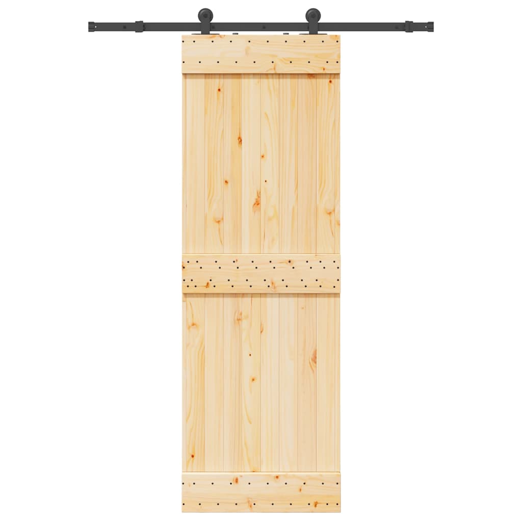 Vetonek Puerta corredera con herrajes madera maciza de pino 70x210 cm