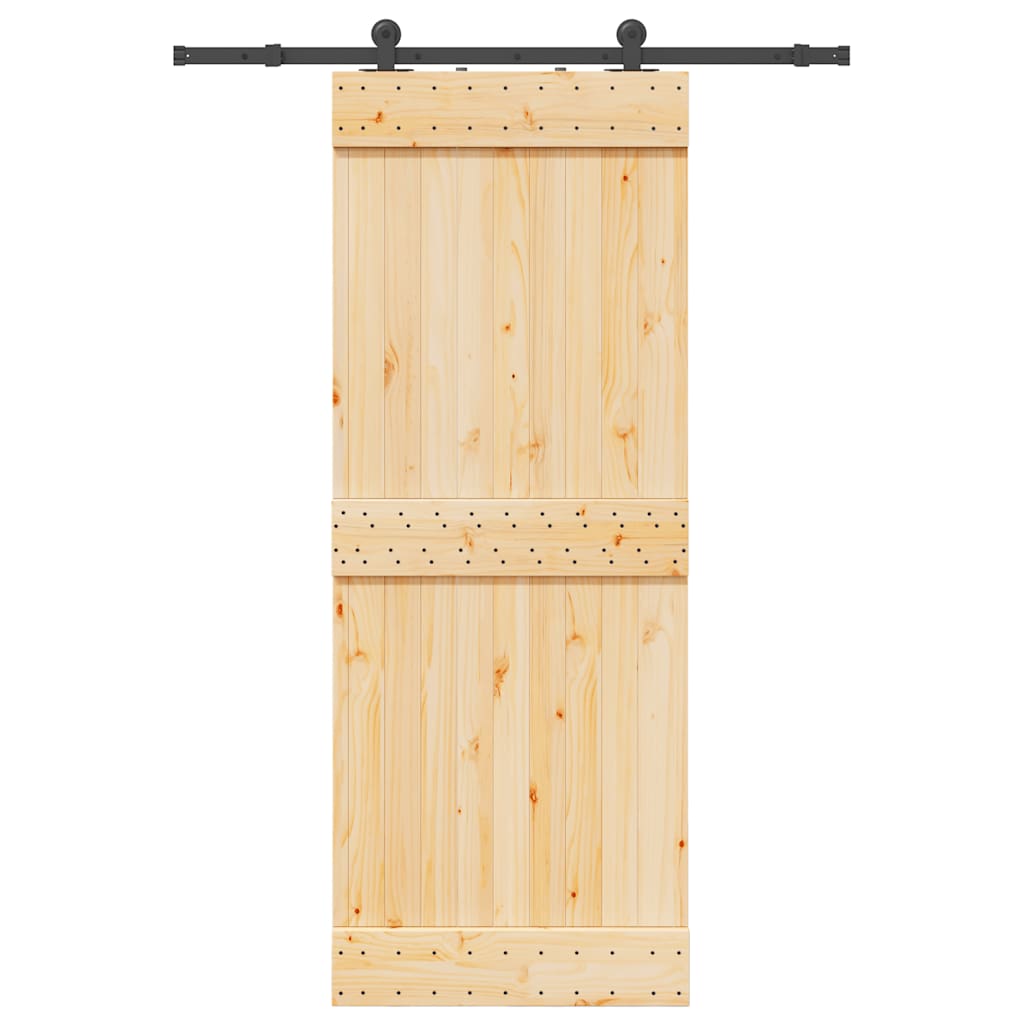 Vetonek Puerta corredera con herrajes madera maciza de pino 80x210 cm