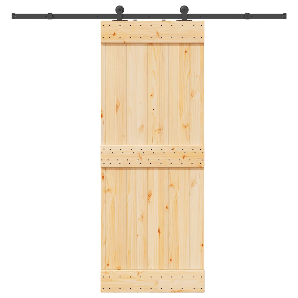 Vetonek Puerta corredera con herrajes madera maciza de pino 80x210 cm