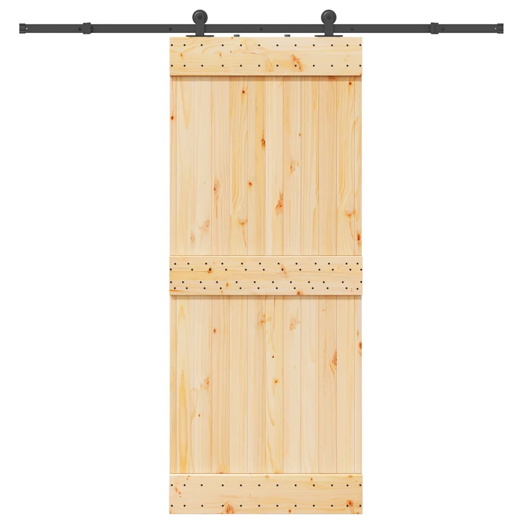 Vetonek Puerta corredera con herrajes madera maciza de pino 85x210 cm