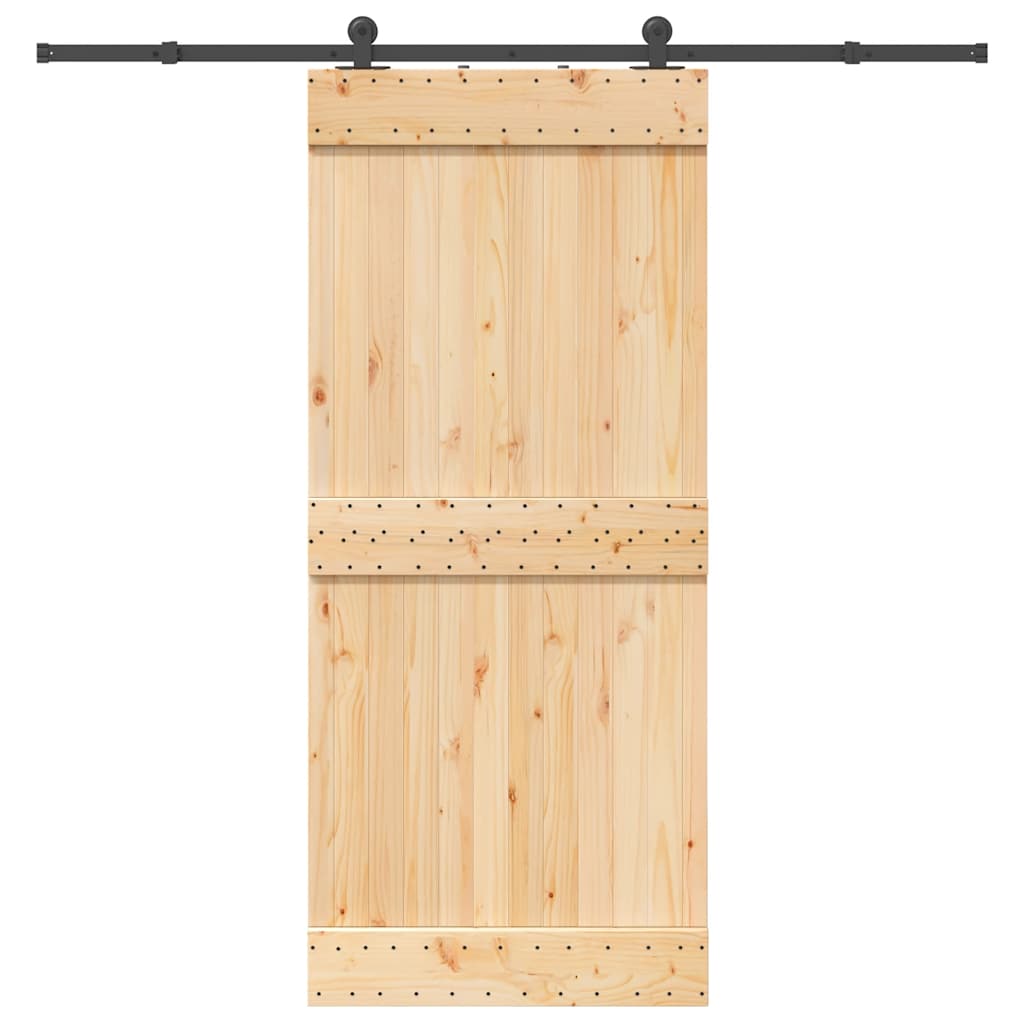 Vetonek Puerta corredera con herrajes madera maciza de pino 90x210 cm