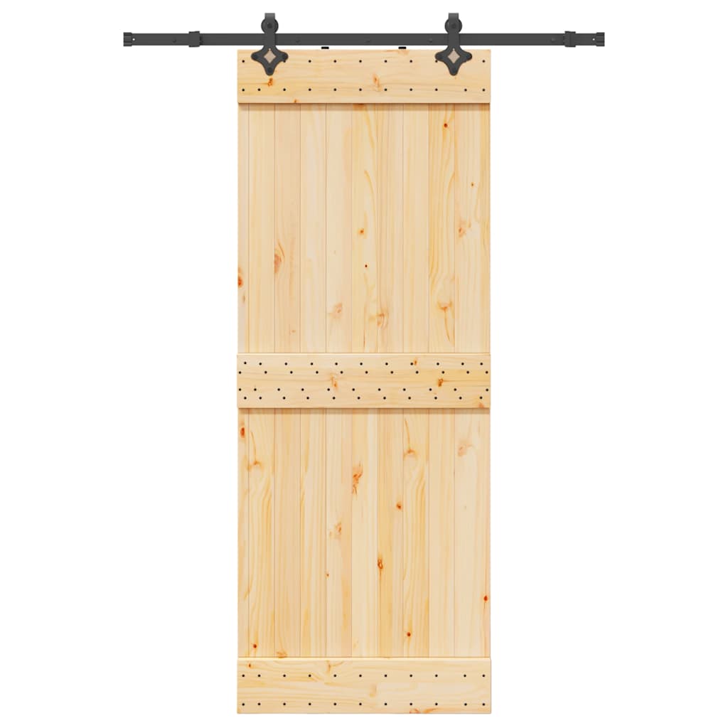 Vetonek Puerta corredera con herrajes madera maciza de pino 80x210 cm