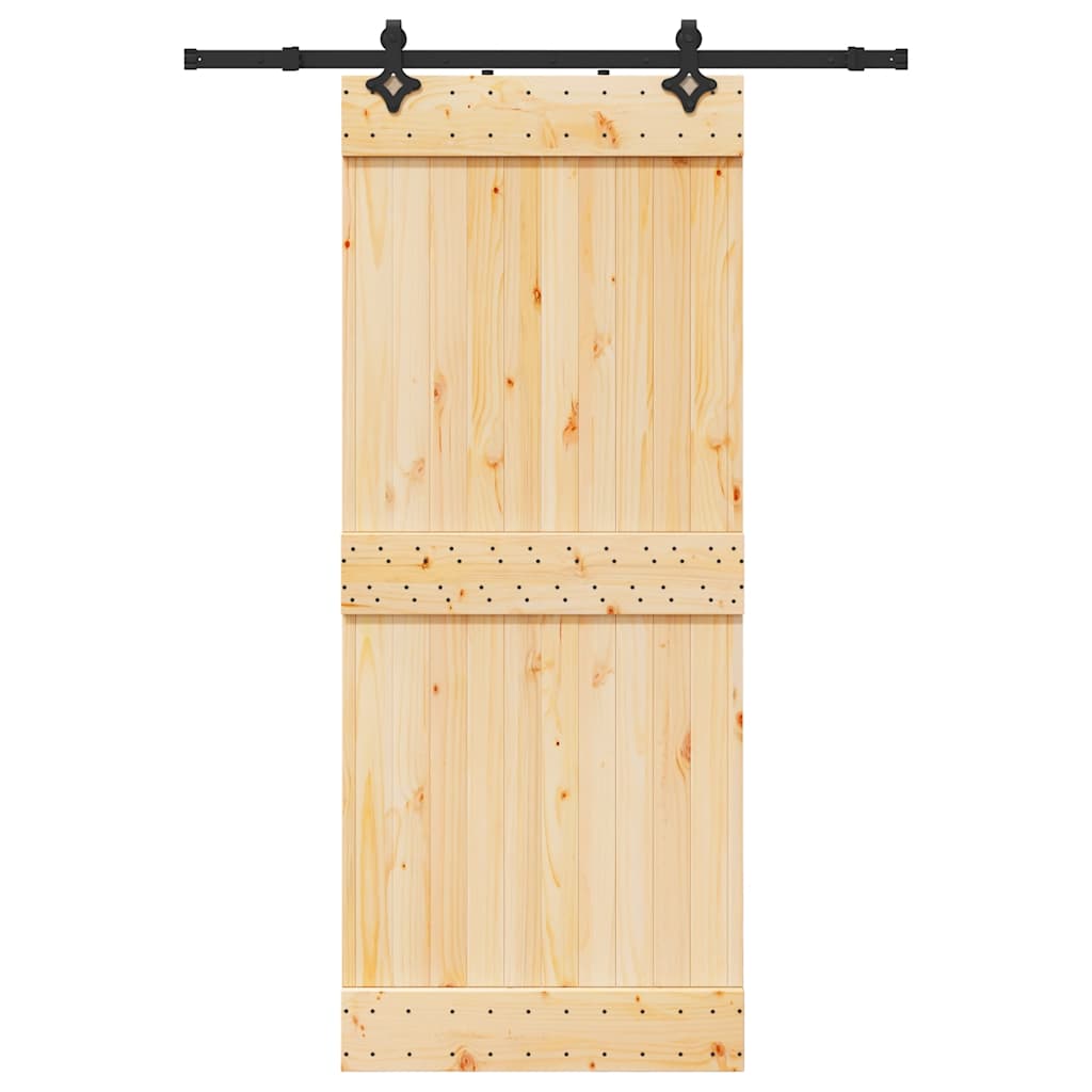 Vetonek Puerta corredera con herrajes madera maciza de pino 85x210 cm