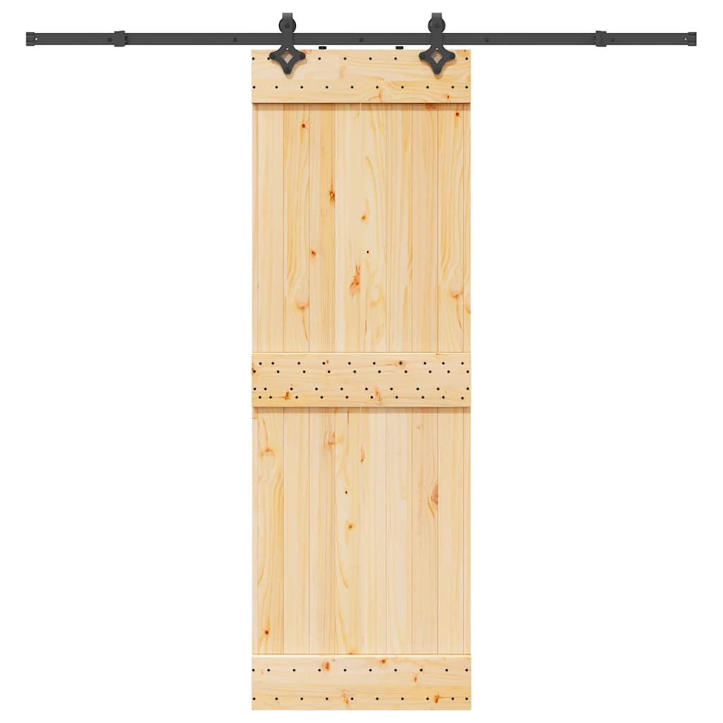 Vetonek Puerta corredera con herrajes madera maciza de pino 70x210 cm