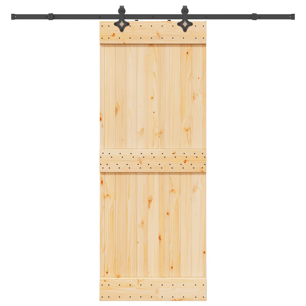 Vetonek Puerta corredera con herrajes madera maciza de pino 80x210 cm