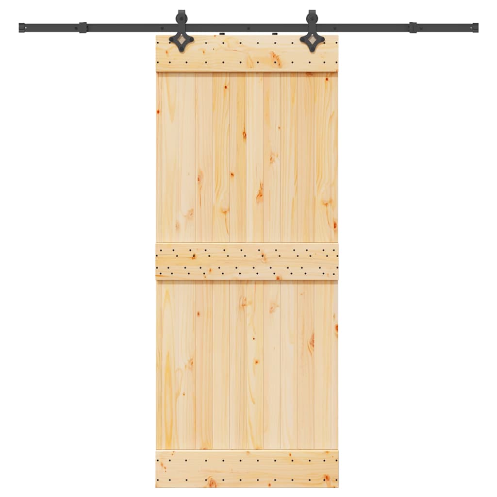 Vetonek Puerta corredera con herrajes madera maciza de pino 85x210 cm