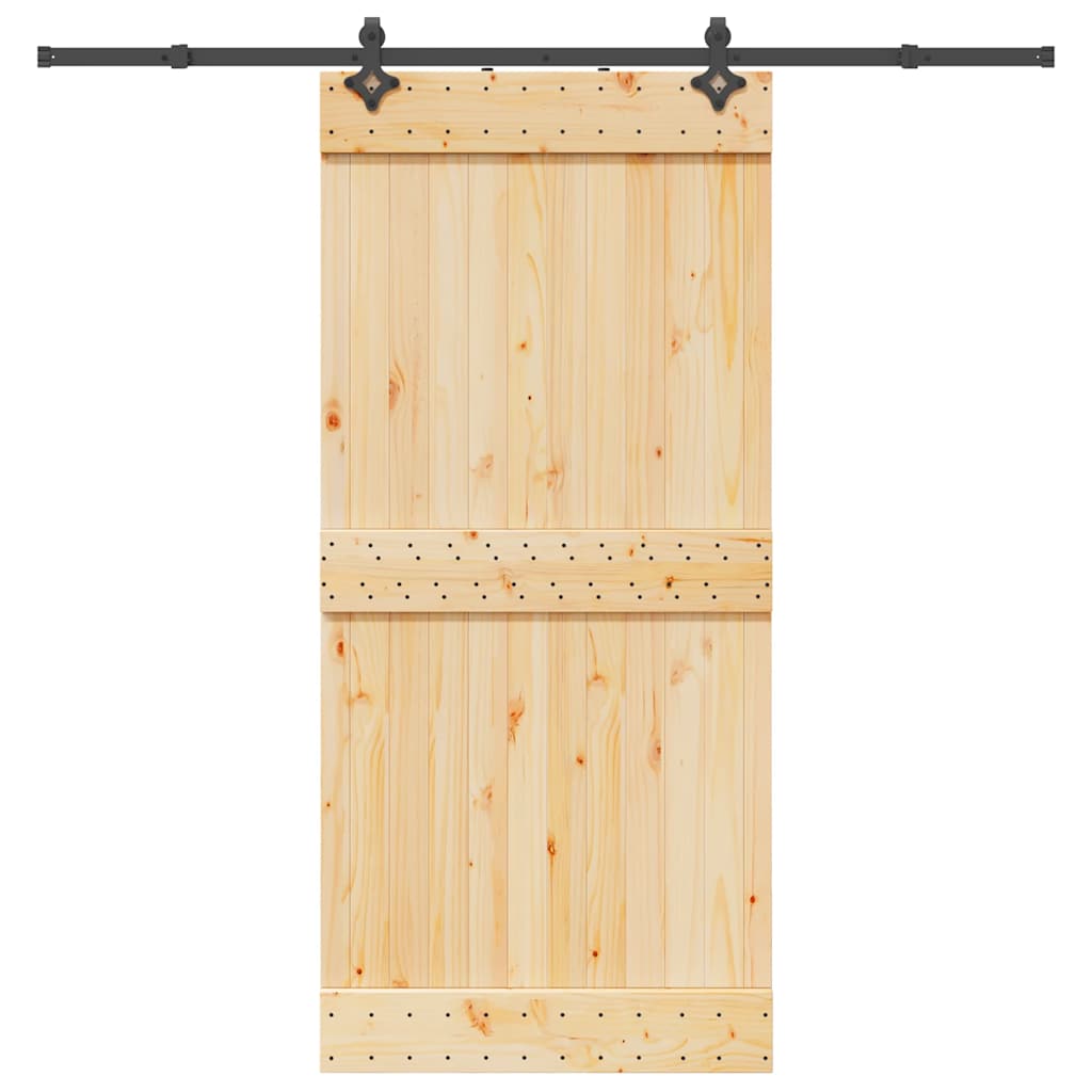 Vetonek Puerta corredera con herrajes madera maciza de pino 95x210 cm