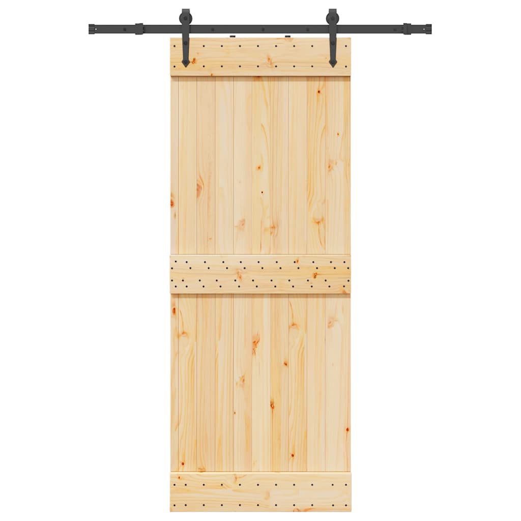 Vetonek Puerta corredera con herrajes madera maciza de pino 80x210 cm