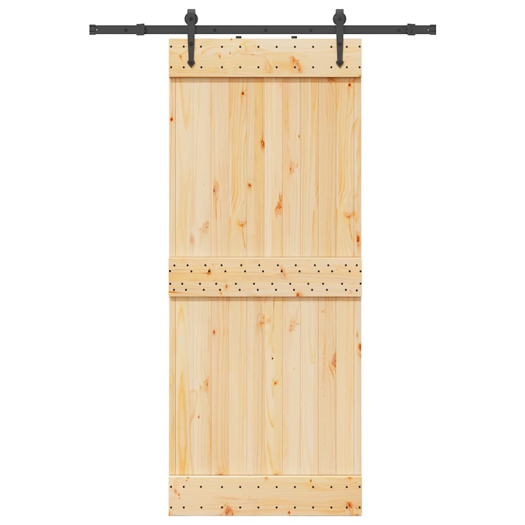 Vetonek Puerta corredera con herrajes madera maciza de pino 85x210 cm