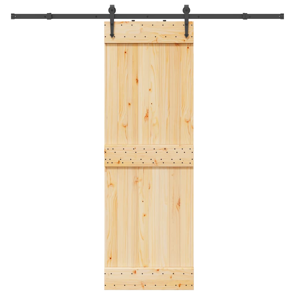 Vetonek Puerta corredera con herrajes madera maciza de pino 70x210 cm