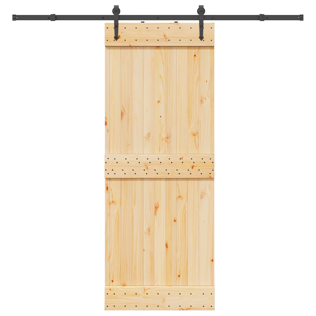 Vetonek Puerta corredera con herrajes madera maciza de pino 80x210 cm