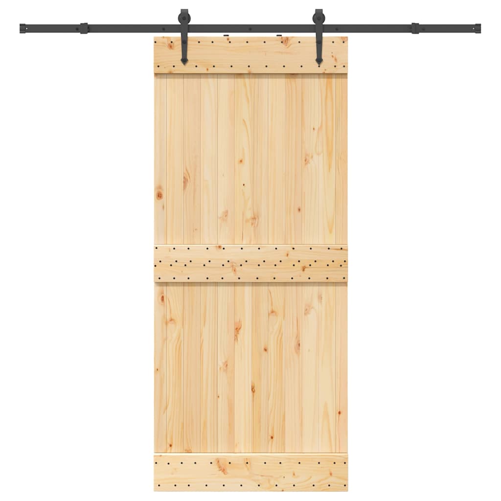 Vetonek Puerta corredera con herrajes madera maciza de pino 90x210 cm