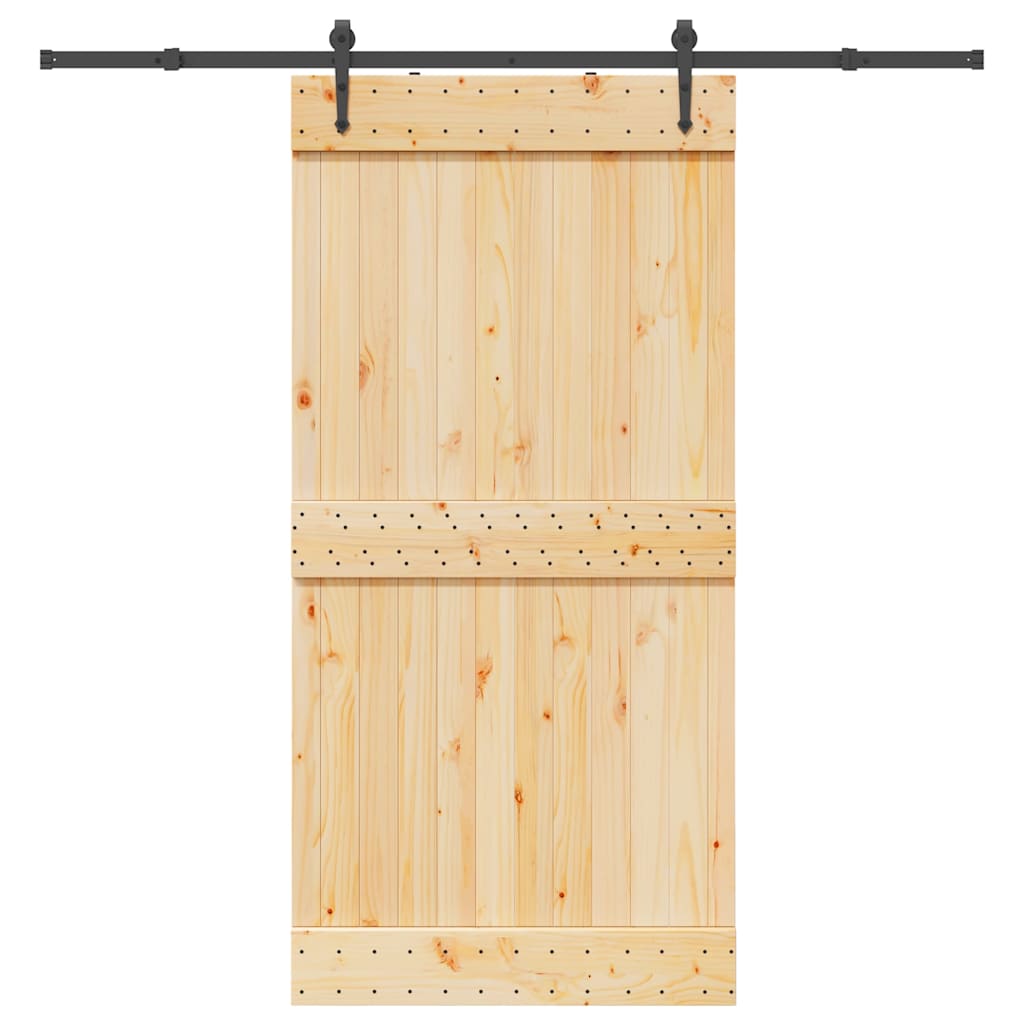 Vetonek Puerta corredera con herrajes madera maciza de pino 100x210 cm