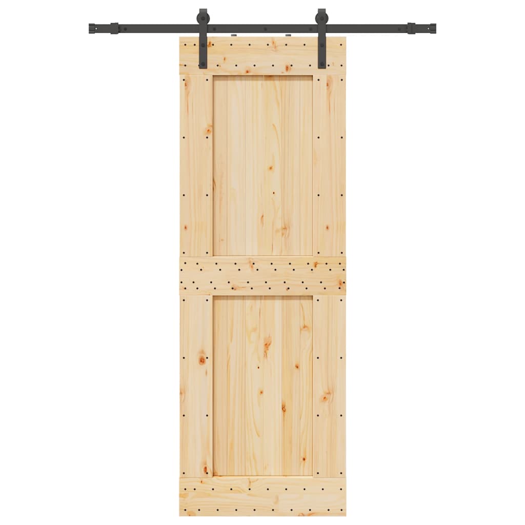 Vetonek Puerta corredera con herrajes madera maciza de pino 80x210 cm