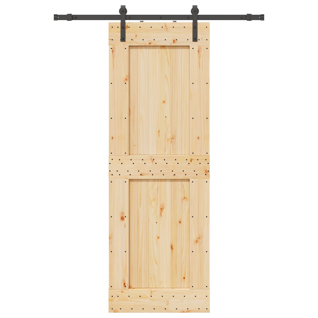 Vetonek Puerta corredera con herrajes madera maciza de pino 85x210 cm