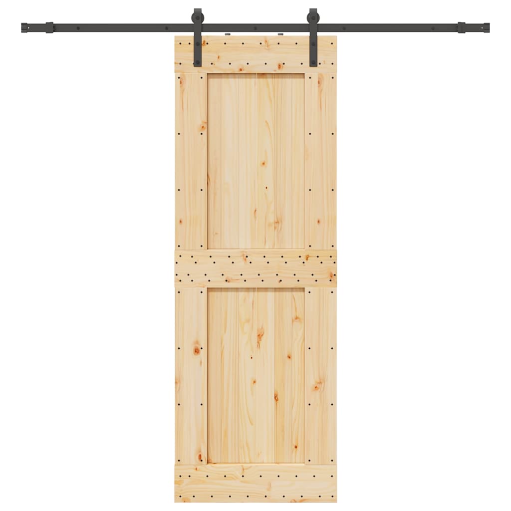 Vetonek Puerta corredera con herrajes madera maciza de pino 80x210 cm