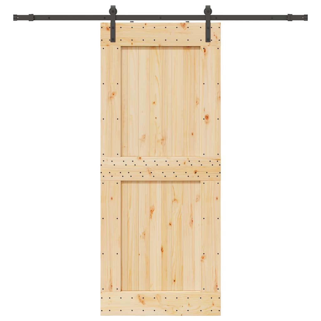 Vetonek Puerta corredera con herrajes madera maciza de pino 95x210 cm