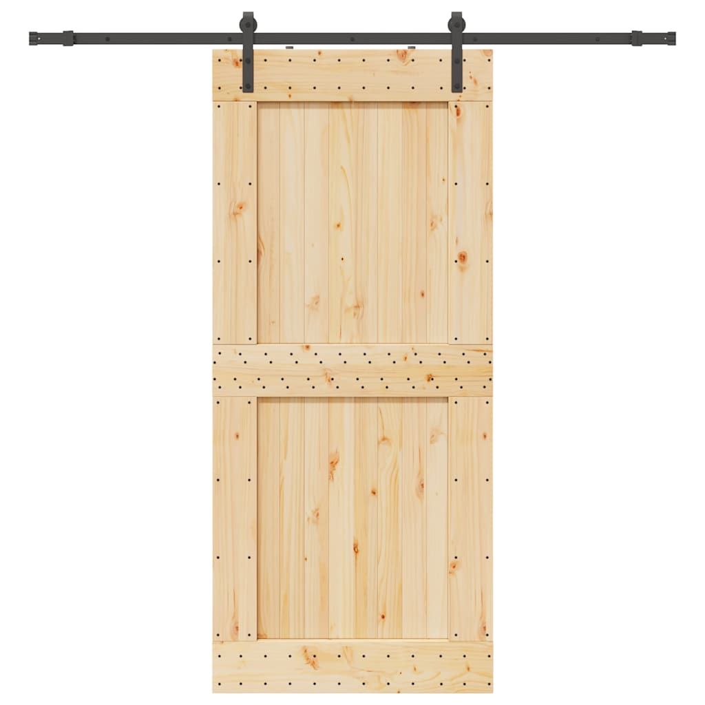 Vetonek Puerta corredera con herrajes madera maciza de pino 100x210 cm