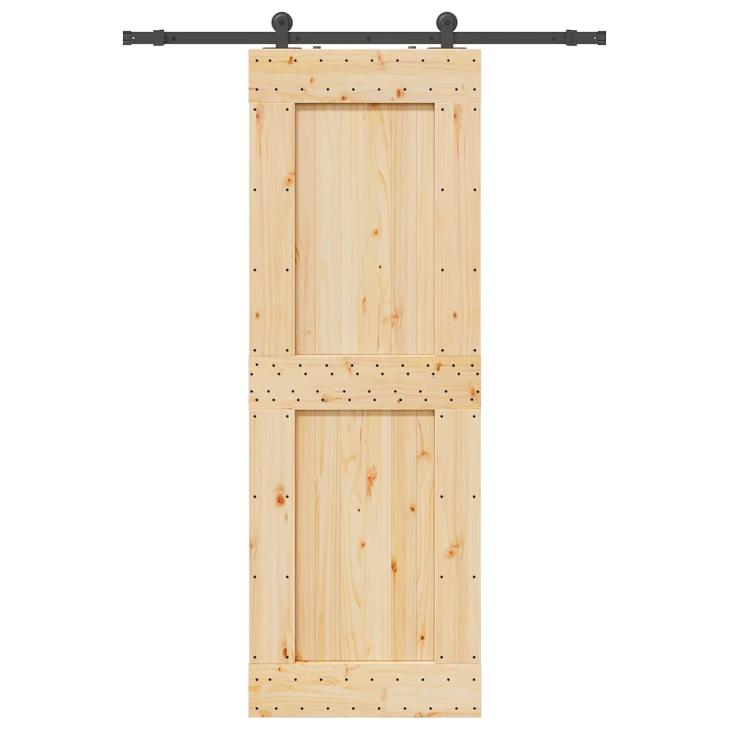 Vetonek Puerta corredera con herrajes madera maciza de pino 80x210 cm