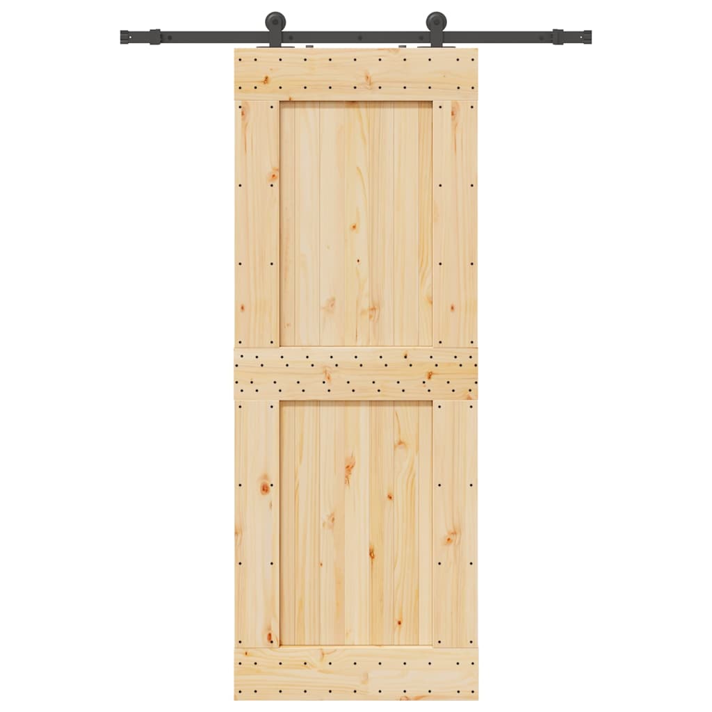 Vetonek Puerta corredera con herrajes madera maciza de pino 85x210 cm