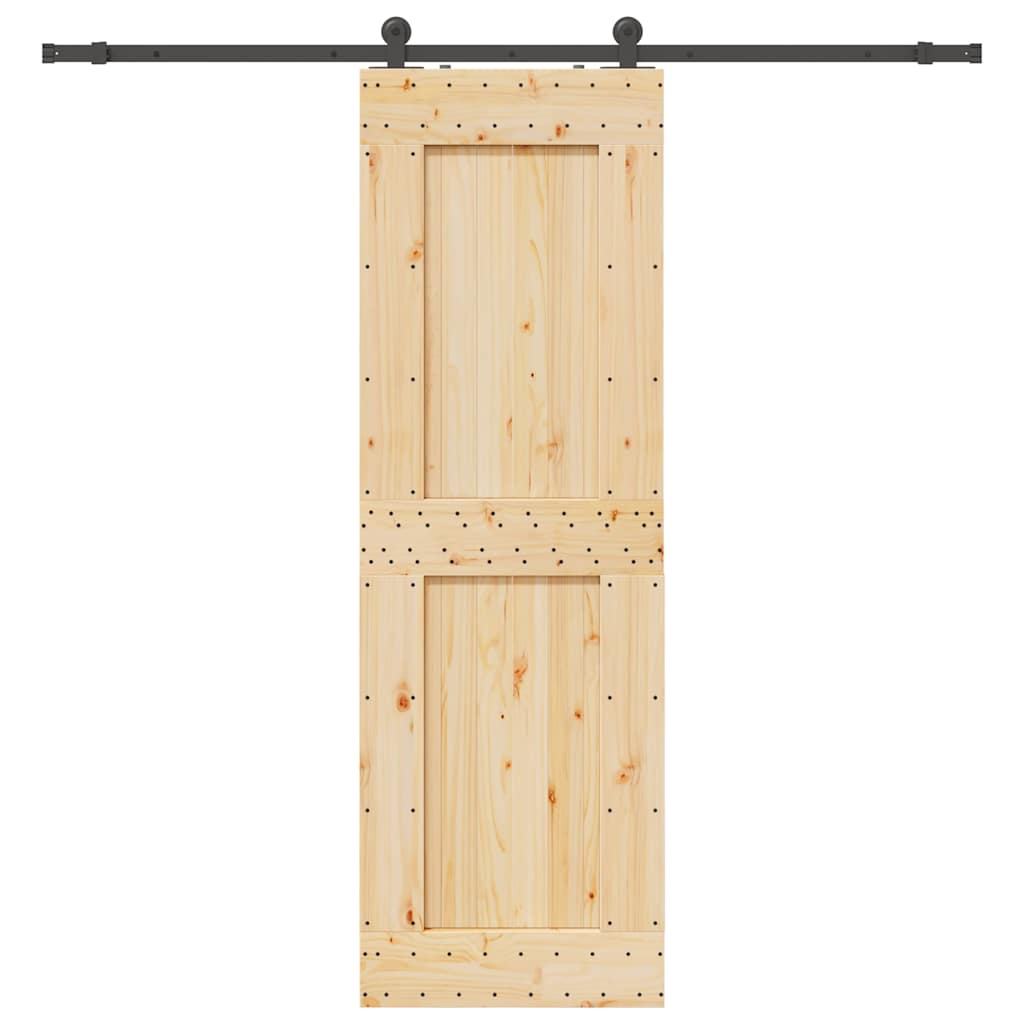 Vetonek Puerta corredera con herrajes madera maciza de pino 70x210 cm