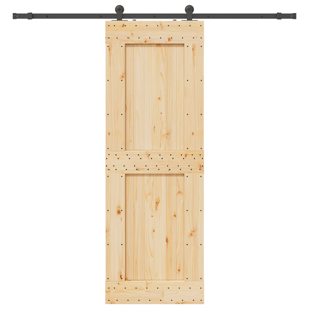 Vetonek Puerta corredera con herrajes madera maciza de pino 80x210 cm