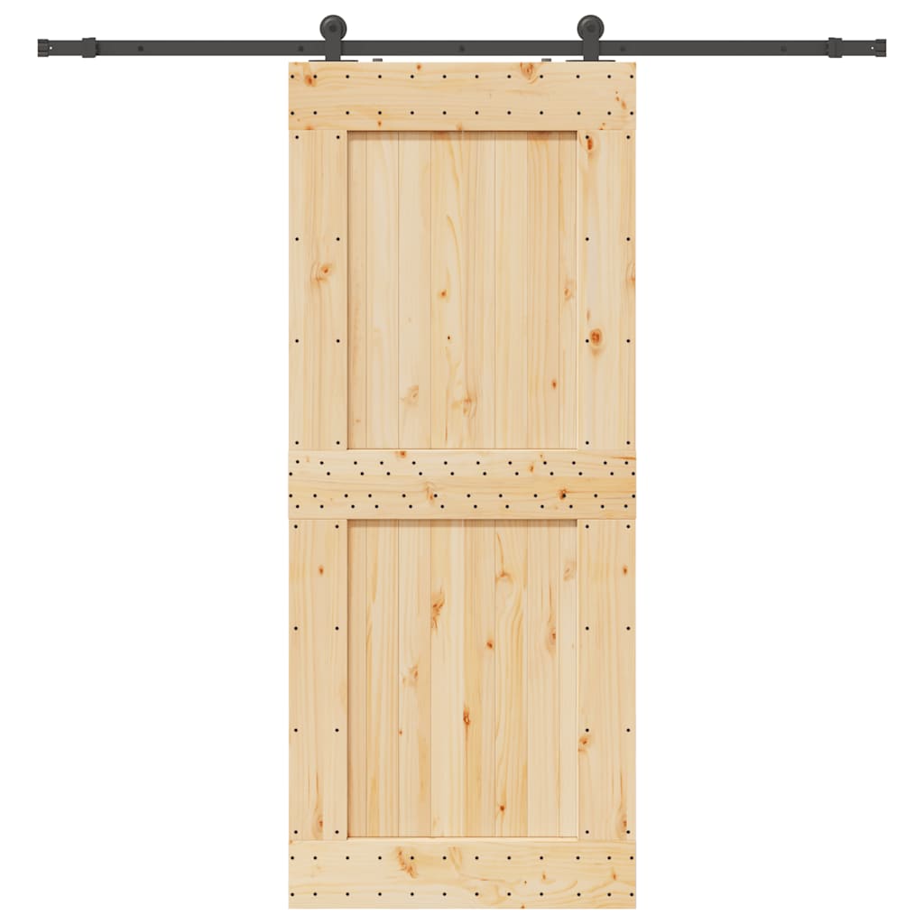 Vetonek Puerta corredera con herrajes madera maciza de pino 95x210 cm