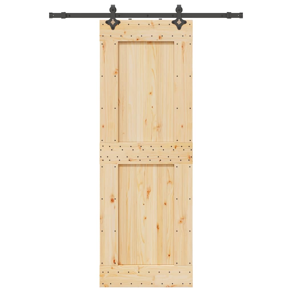 Vetonek Puerta corredera con herrajes madera maciza de pino 80x210 cm