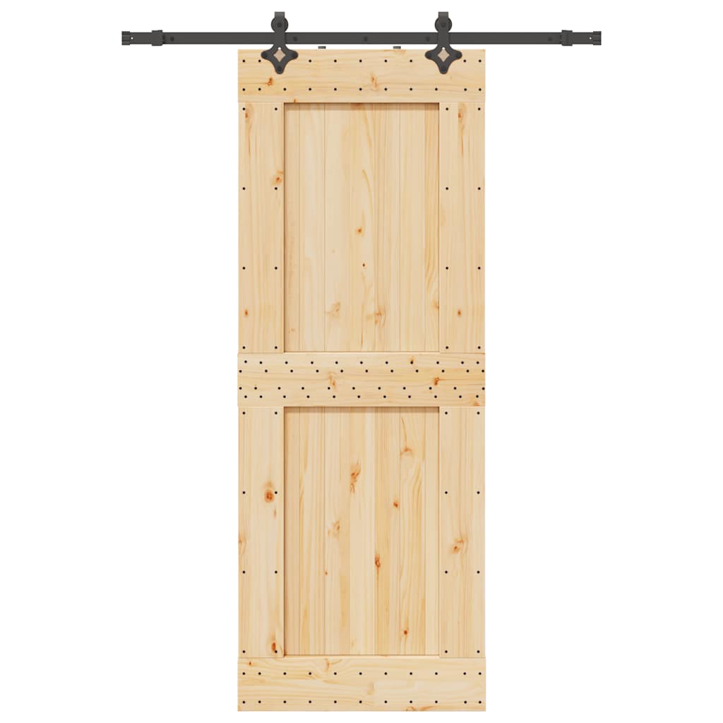 Vetonek Puerta corredera con herrajes madera maciza de pino 85x210 cm