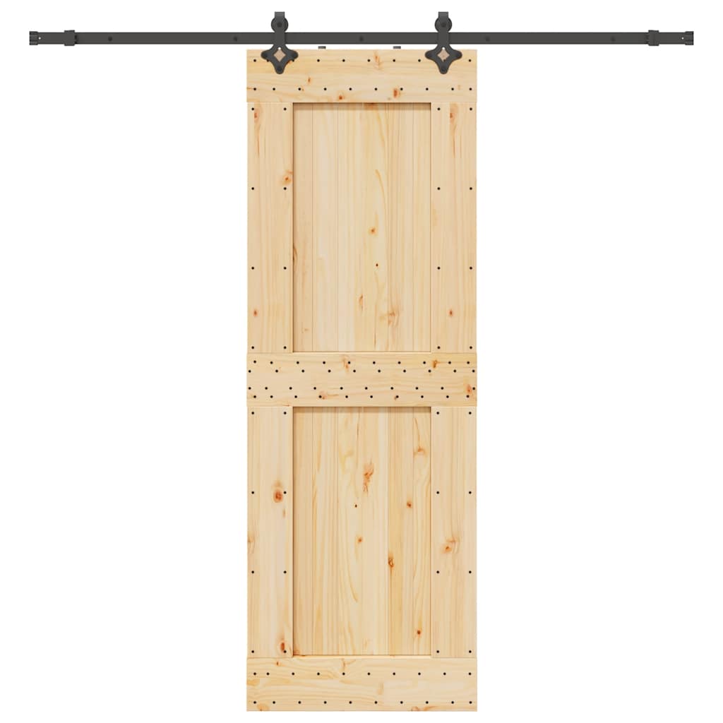 Vetonek Puerta corredera con herrajes madera maciza de pino 80x210 cm