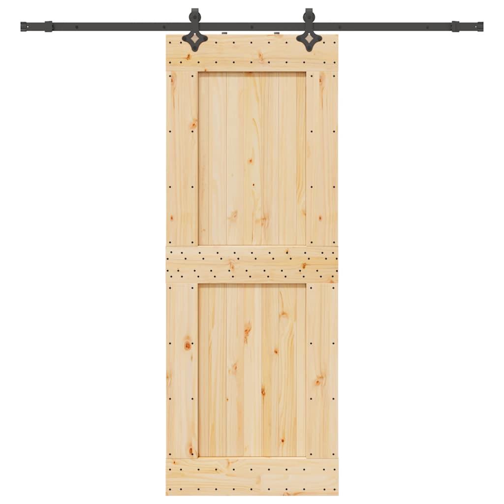 Vetonek Puerta corredera con herrajes madera maciza de pino 85x210 cm