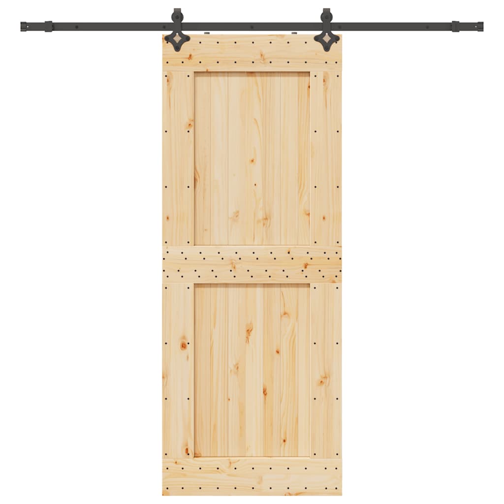 Vetonek Puerta corredera con herrajes madera maciza de pino 90x210 cm