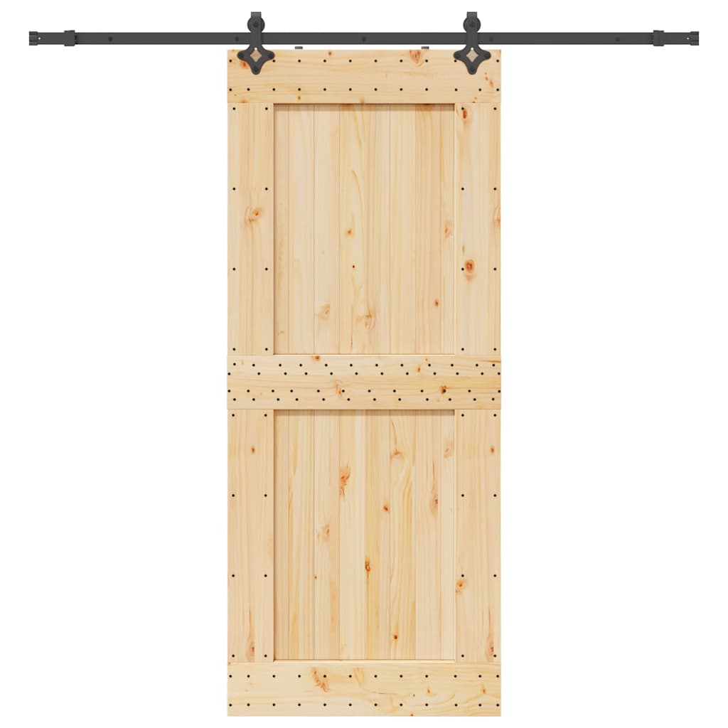 Vetonek Puerta corredera con herrajes madera maciza de pino 95x210 cm