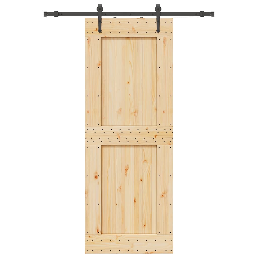 Vetonek Puerta corredera con herrajes madera maciza de pino 85x210 cm