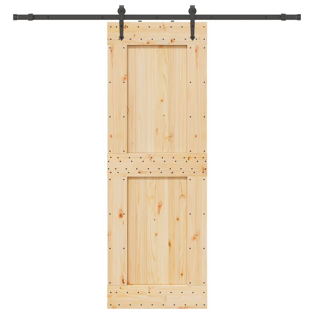 Vetonek Puerta corredera con herrajes madera maciza de pino 80x210 cm