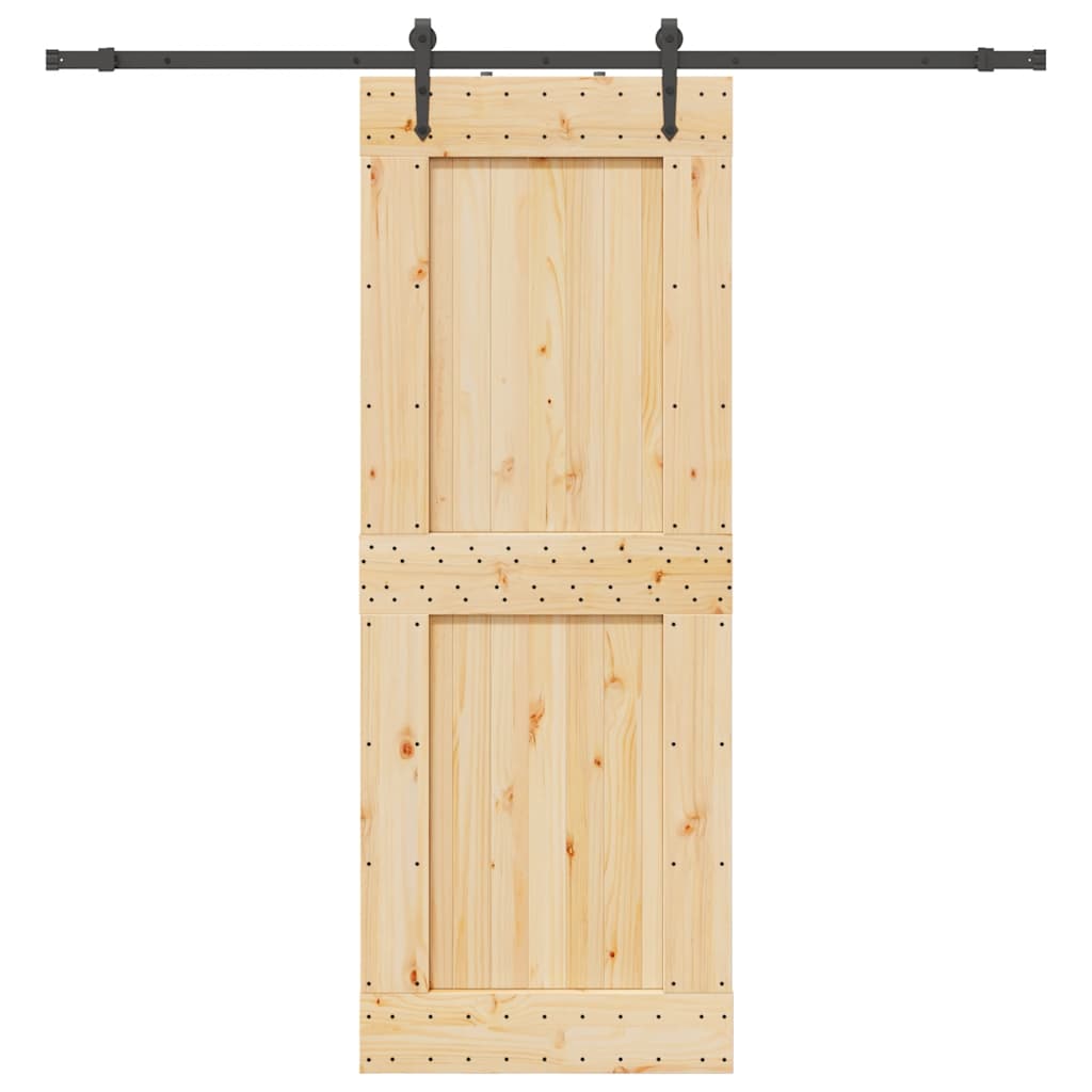 Vetonek Puerta corredera con herrajes madera maciza de pino 85x210 cm