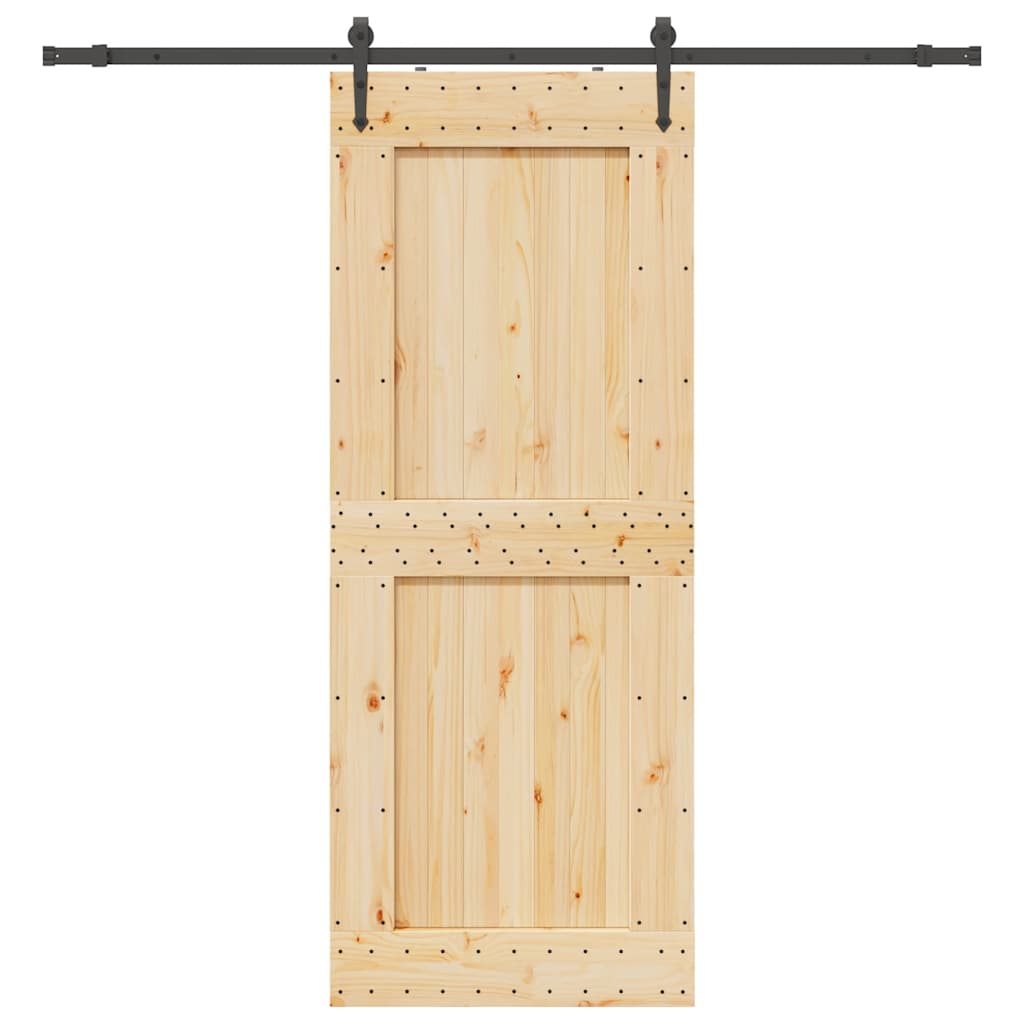 Vetonek Puerta corredera con herrajes madera maciza de pino 90x210 cm