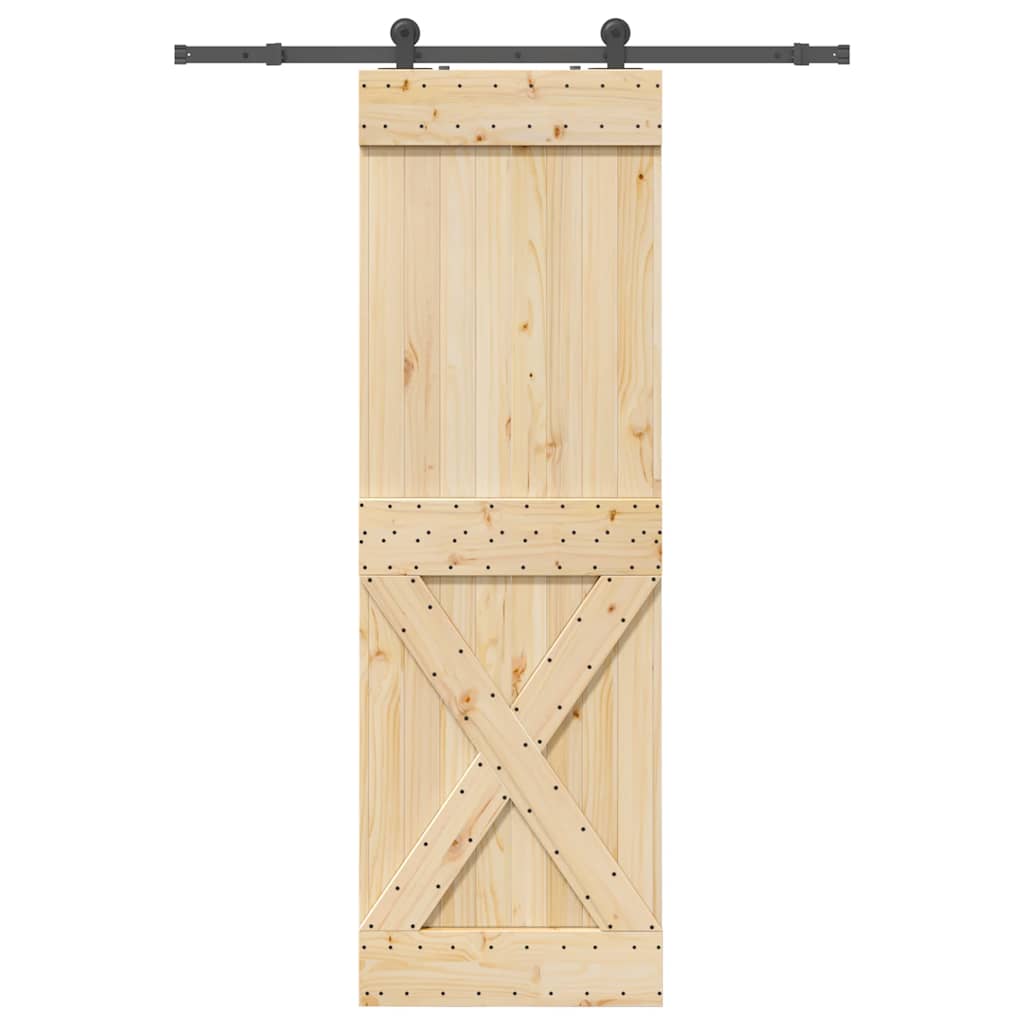 Vetonek Puerta corredera con herrajes madera maciza de pino 70x210 cm