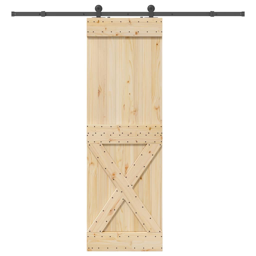 Vetonek Puerta corredera con herrajes madera maciza de pino 70x210 cm