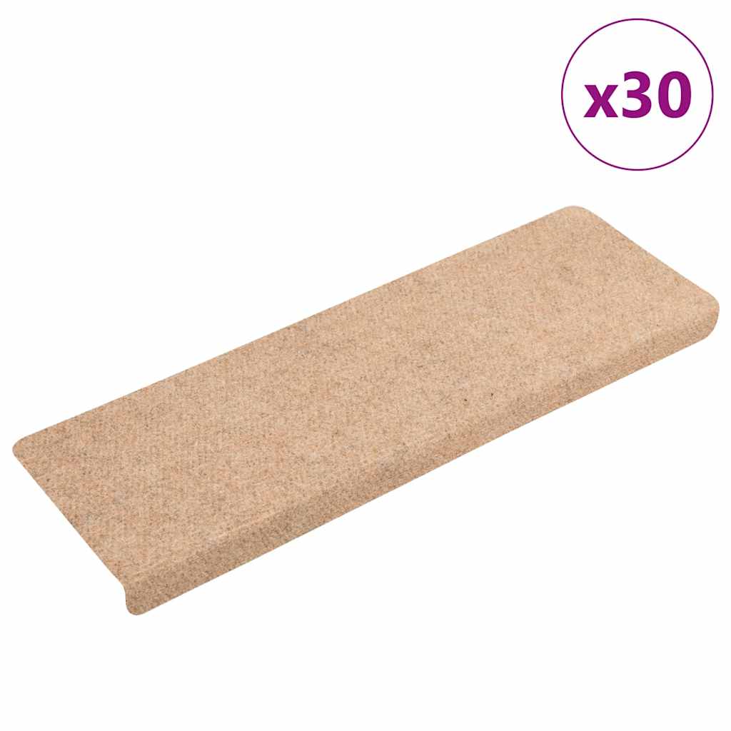 Vetonek Alfombrilla autoadhesiva escalera 30 uds marrón 65x21x4cm