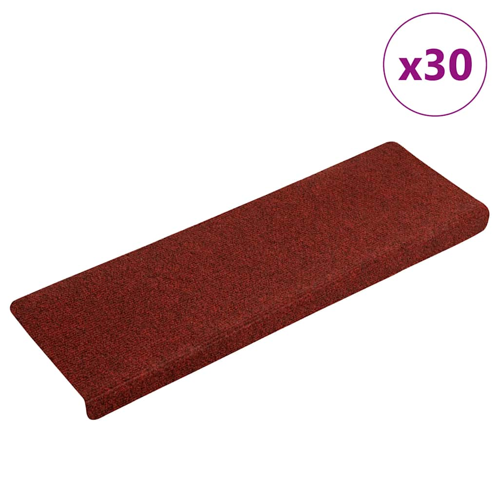 Vetonek Alfombrilla autoadhesiva escalera 30 uds rojo 65x21x4 cm