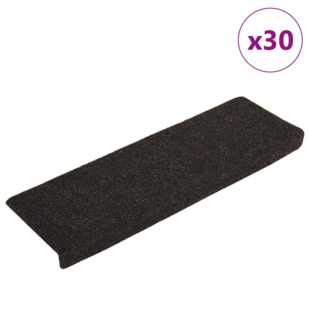 Vetonek Alfombrilla autoadhesiva escalera 30 uds marrón oscuro