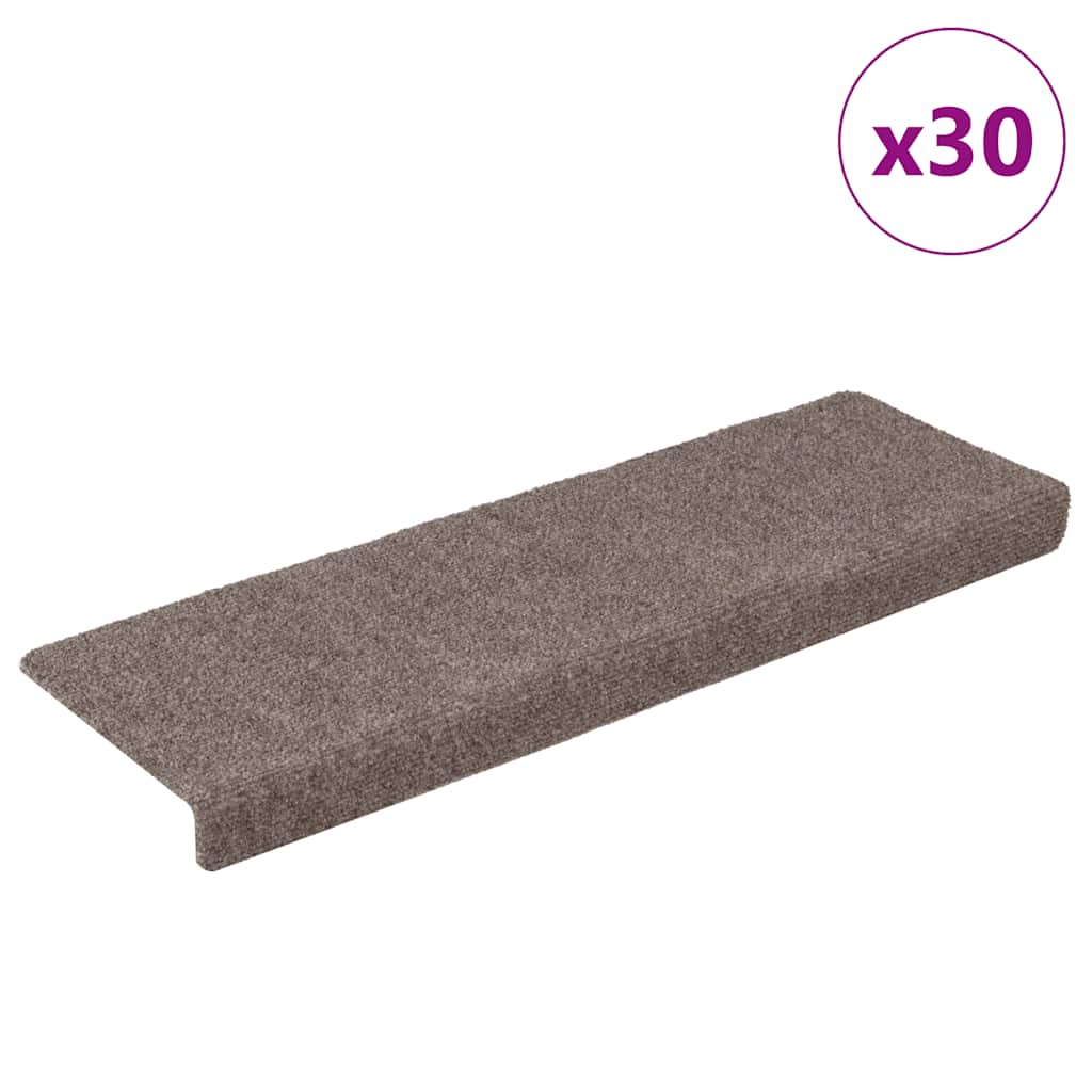 Vetonek Alfombrilla autoadhesiva escalera 30 uds crema 65x21x4 cm