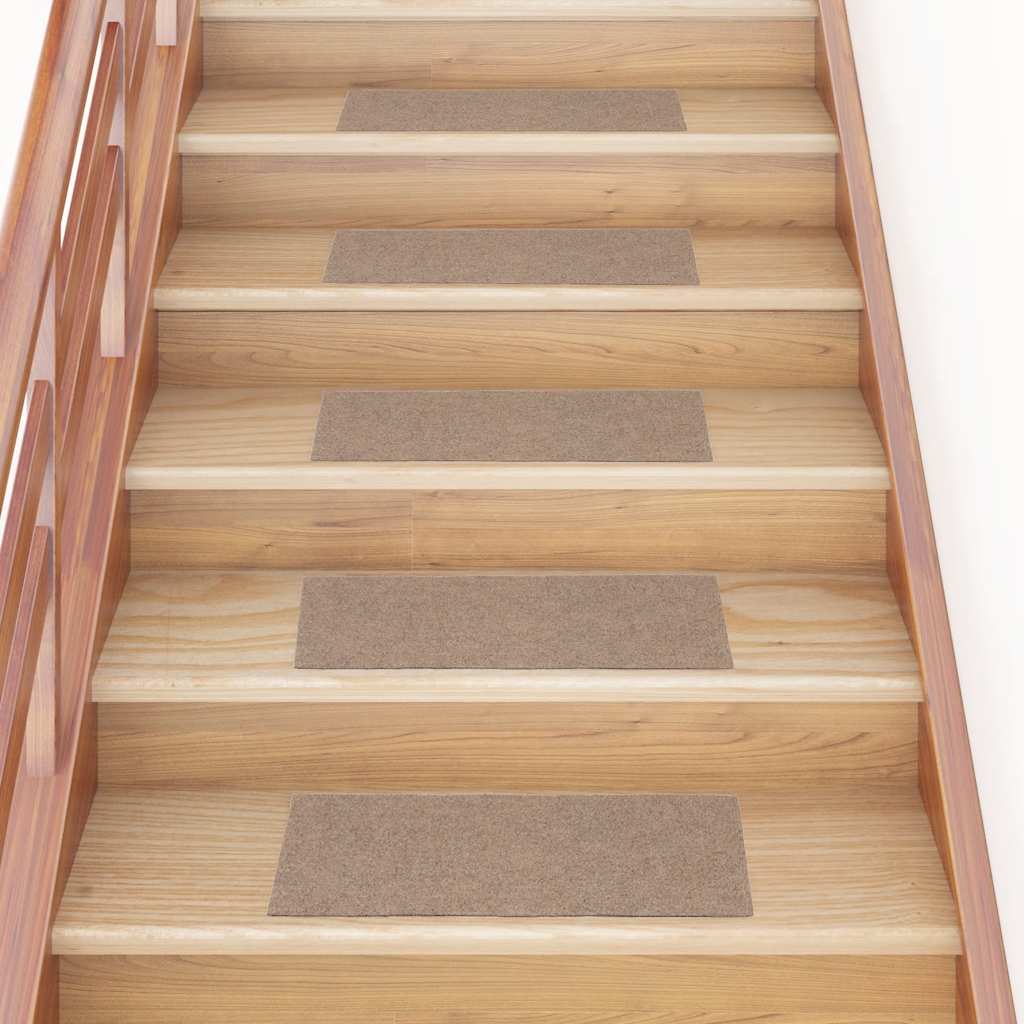 Vetonek Alfombrillas escaleras autoadhesivas 30uds marrón claro 60x25cm